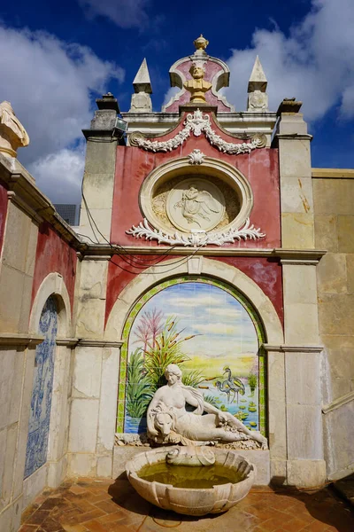 Sculpture Azulejo Tiles Garden Estoi Palace Algarve Portugal — Stock Photo, Image