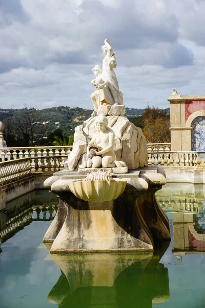 Rzeźba Azulejo Płytki Ogrodzie Estoi Palace Algarve Portugalia — Zdjęcie stockowe