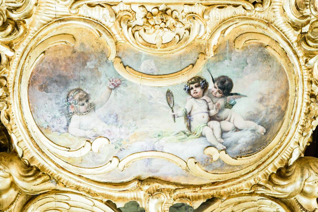 Biblical fresco in Palace Estoi in Portugal