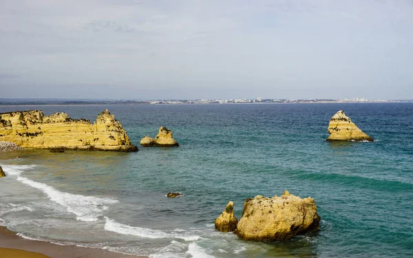 Wunderschöne Bucht Der Nähe Von Lagos Algarve Portugal Sandstrand Portugiesisches — Stockfoto