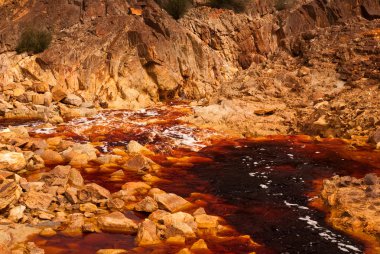 The Río Tinto (red river) is a river in southwestern Spain clipart