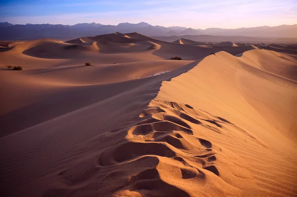 Zachód słońca na pustyni Sahara — Zdjęcie stockowe