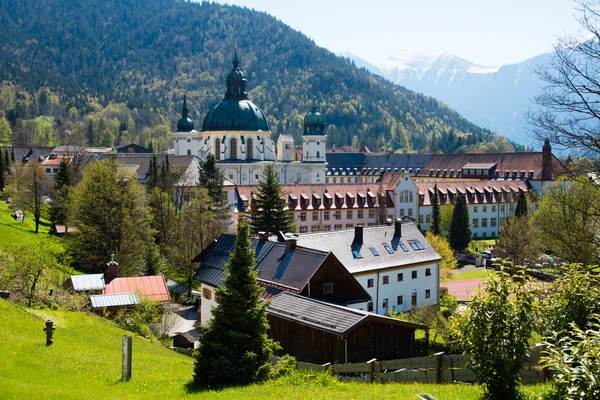 Ettal-klostret i Bayern, Tyskland Stockbild