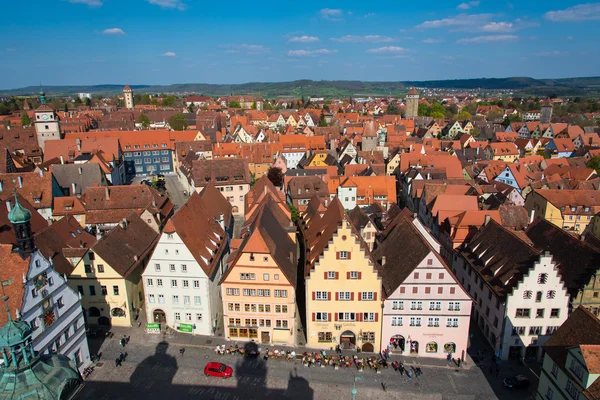 Praça do mercado de Rothenburg ob der Tauber, Alemanha Imagens De Bancos De Imagens