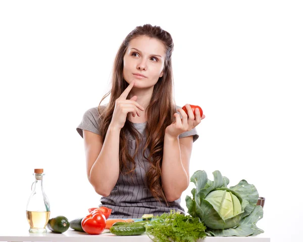 Beautiful face of young adult woman with clean fresh skin — Stock Photo, Image