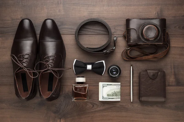 Mens accessories in order on the table — Stock Photo, Image