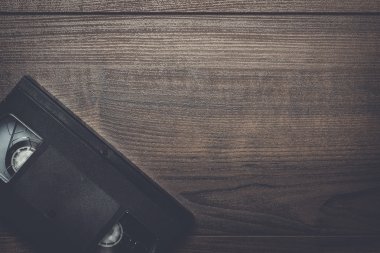 ahşap arka plan eski retro video kasedi