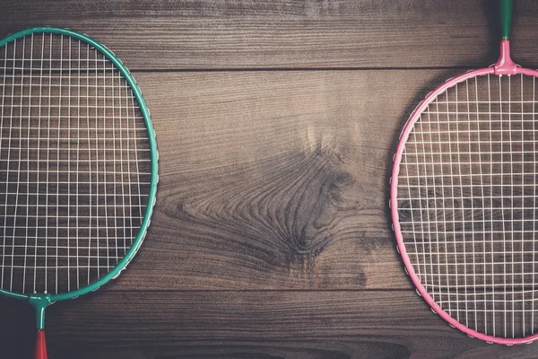 Old badminton rackets — Stock Photo, Image