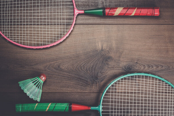 shuttlecock and badminton racket