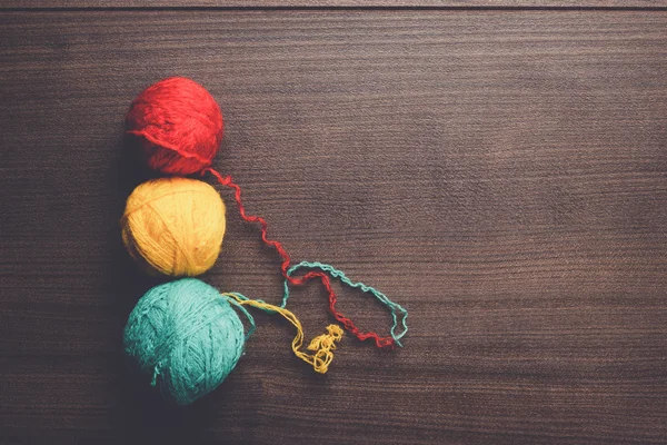 Knitting balls of threads — Stock Photo, Image