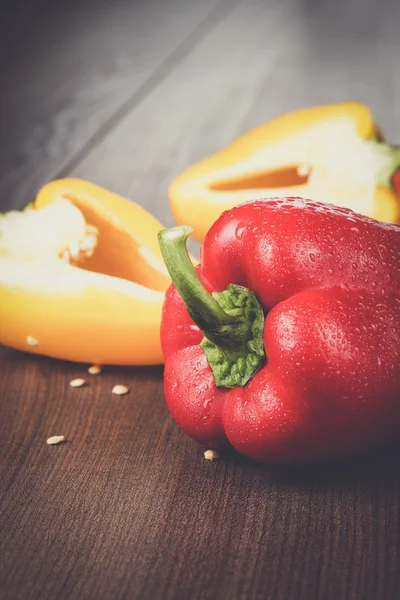 Sweet peppers on the table — Stock Photo, Image