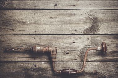 Retro el matkap ahşap tablo