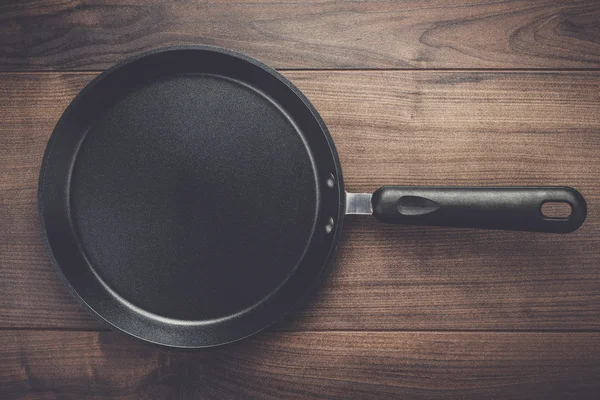 Big frying pan on the table — Stock Photo, Image