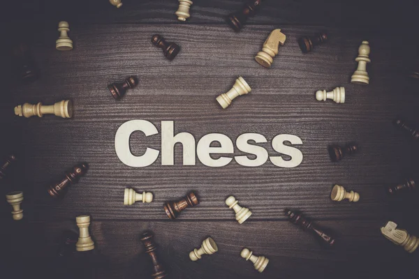 Koncepcja szachy na stole — Zdjęcie stockowe