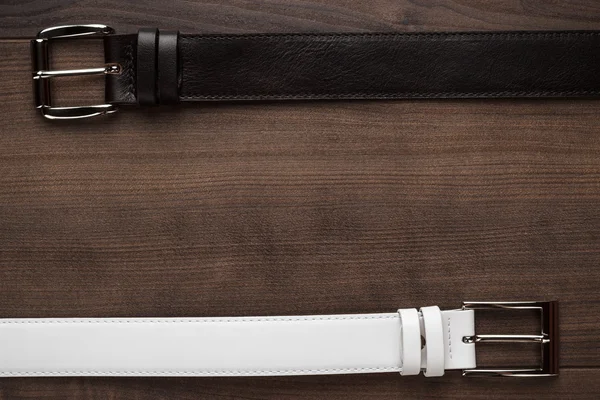 Brown and white leather belts — Stock Photo, Image