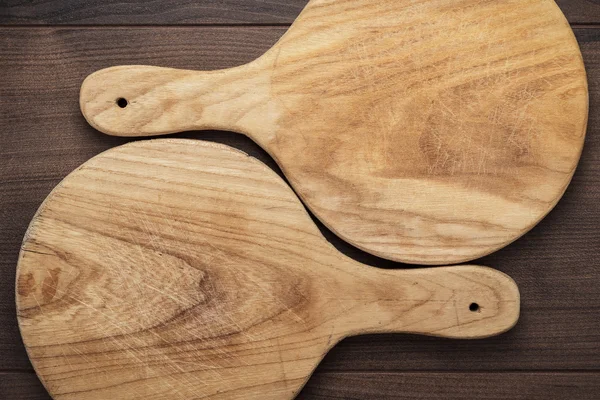 Two handmade breadboards on table — Stock Photo, Image