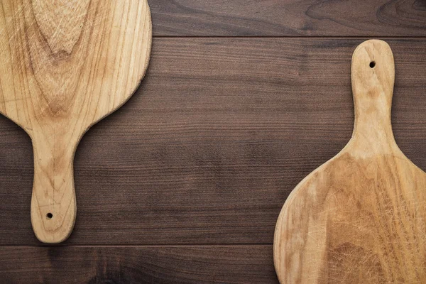 Two handmade breadboards on table — Stock Photo, Image