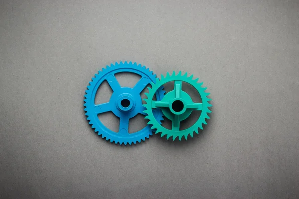 Modré a zelené gears — Stock fotografie