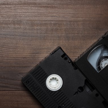 ahşap arka plan eski retro video kasedi