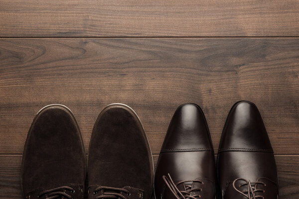 brown shoes on the table