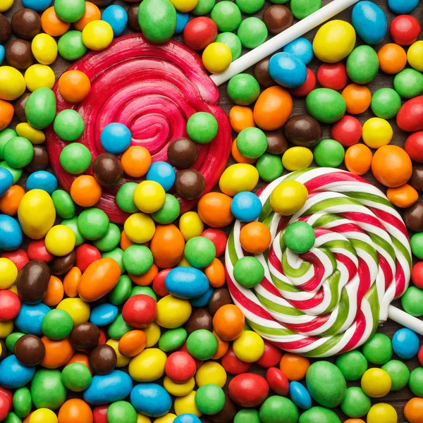 Different colorful sweets and lollipops — Stock Photo, Image