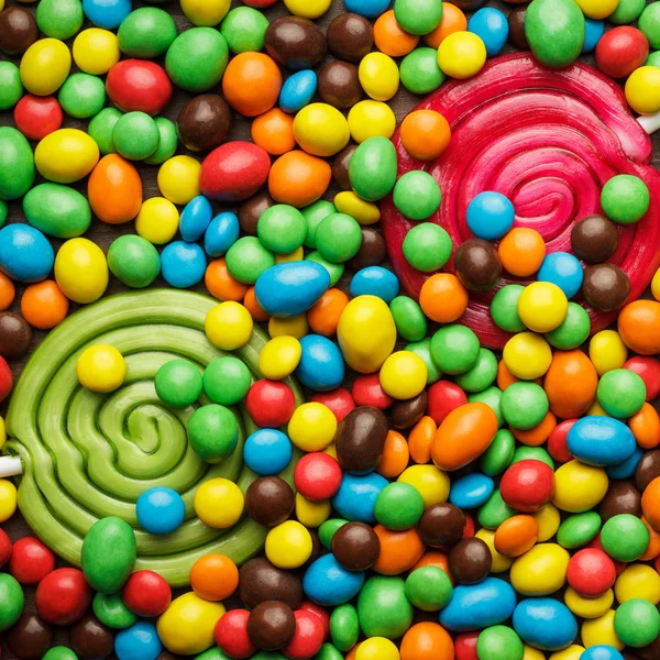 Different colorful sweets and lollipops — Stock Photo, Image