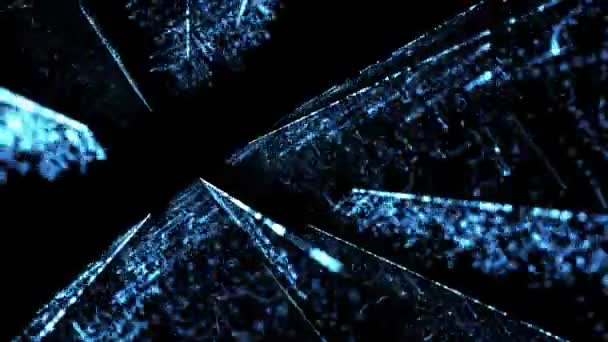 Latar belakang teknologi neon abstrak biru dalam loop perspektif — Stok Video