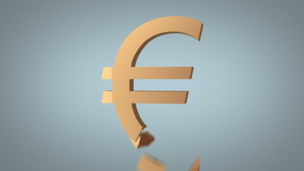 Concepto de destrucción de signo de euro sobre gris — Vídeo de stock