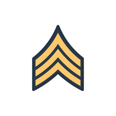 Çavuş, askeri rütbeli izole edilmiş bir ikon oluşturdu. Vektör Birleşik Devletler Silahlı Kuvvetleri Şevronu, asker rütbesi. Üniforma servis rütbe şeması amblemi, Sembol ABD askeri işareti