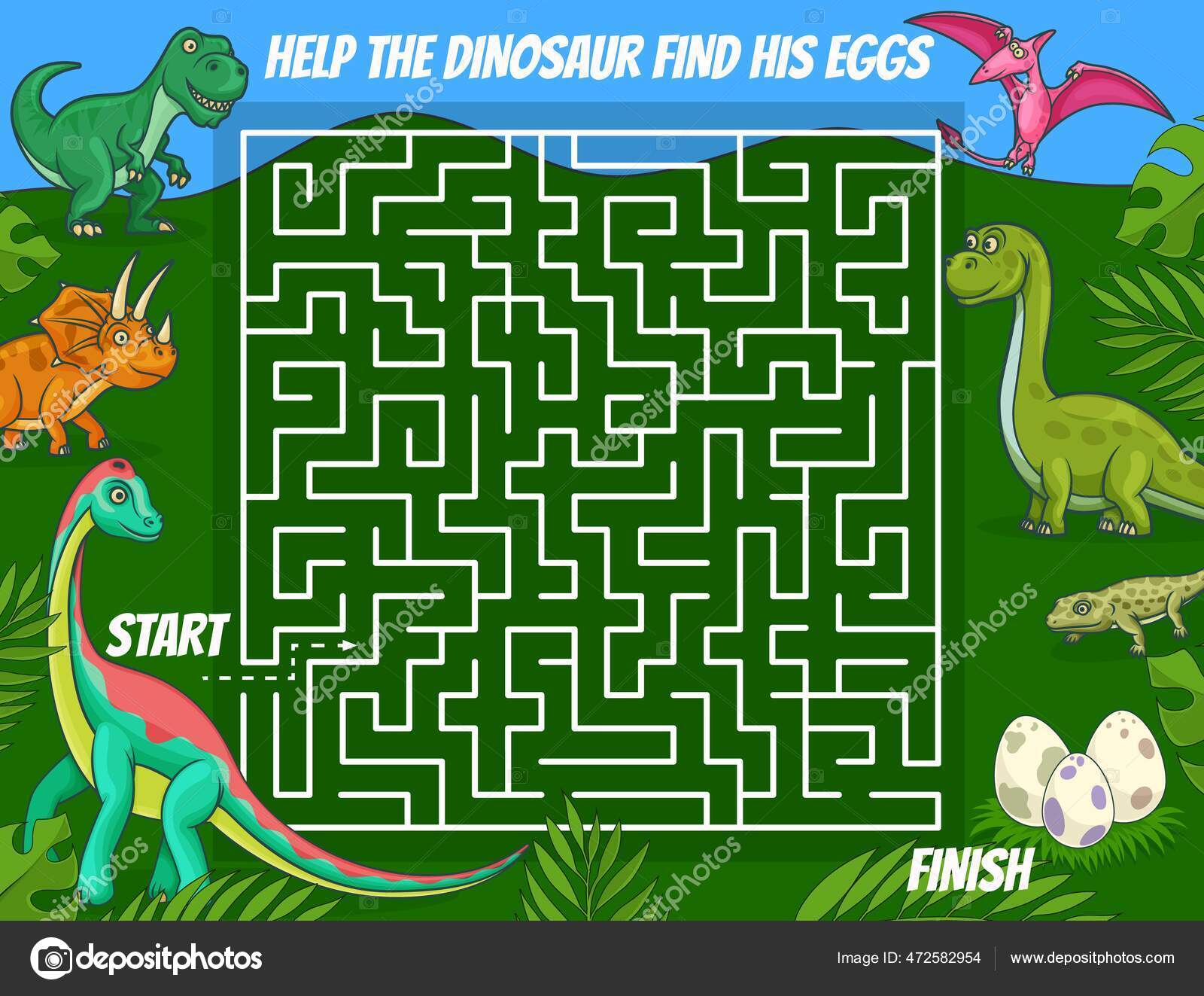 Jogo Educacional Labirinto Com Desenho Animado Dinossauro Gráfico Diversão  Pré Histórica Vetor PNG , Gráfico, Pré Histórico, Diversão Imagem PNG e  Vetor Para Download Gratuito