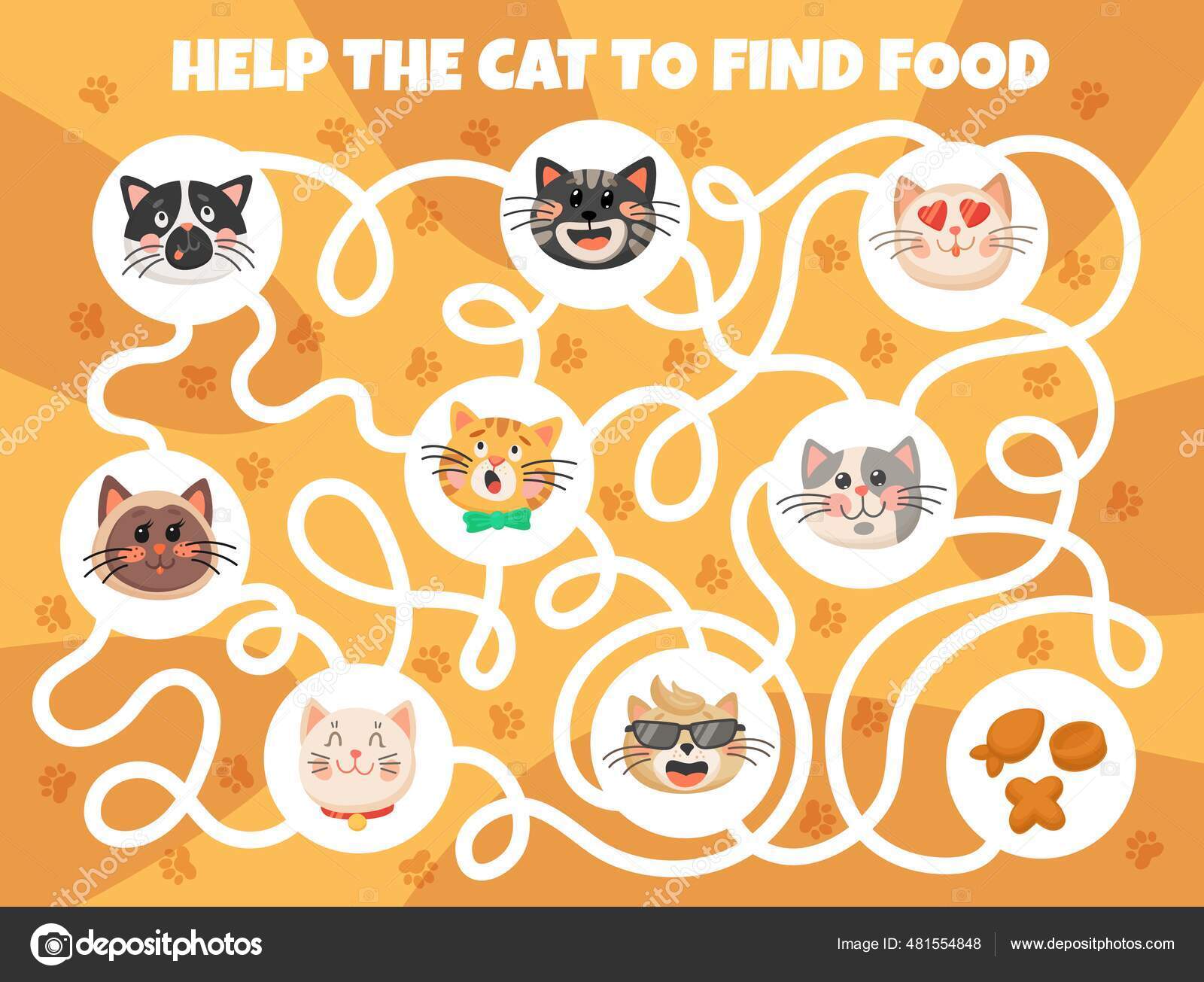 Encontre dois personagens de gatos ou gatinhos para crianças