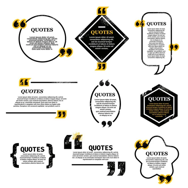 Quote Bubble Box Chat Message Comment Note Quote Icons Vector — Stock Vector