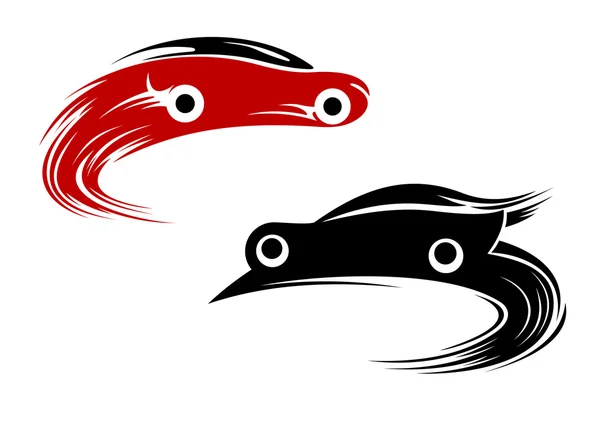 レーシングカー、トラックの周りスピードアップ — ストックベクタ