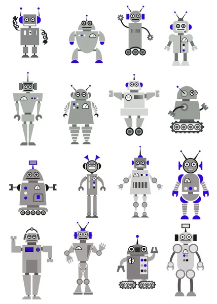 Cartooned zabawki roboty lub maszyny — Wektor stockowy