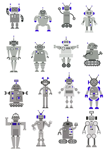 Cartooned oyuncak robotlar veya makineleri