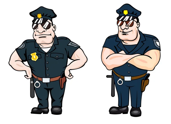 Beefy determined police officers — Stock Vector