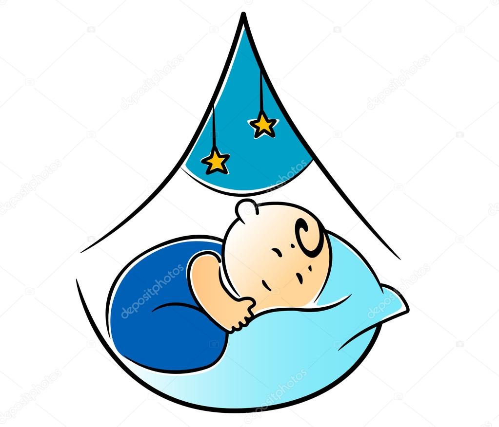 Pequeño bebé dormido en su cuna vector, gráfico vectorial © buchan