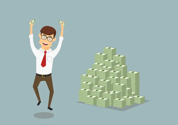 İşadamı büyük kazık Doları paketleri ile