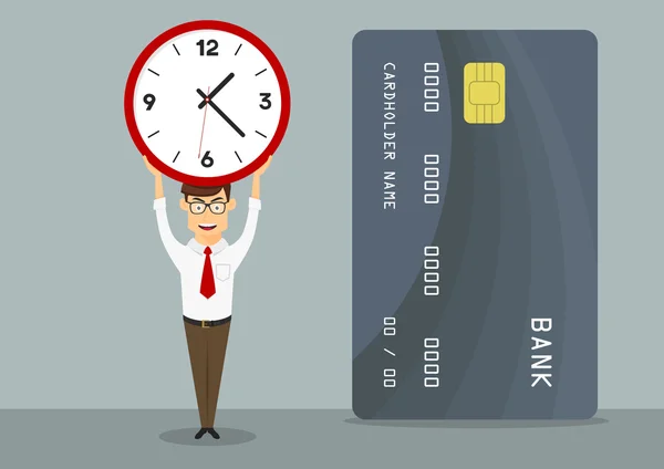 Gerente com cartão de crédito rapidamente aprovado — Vetor de Stock