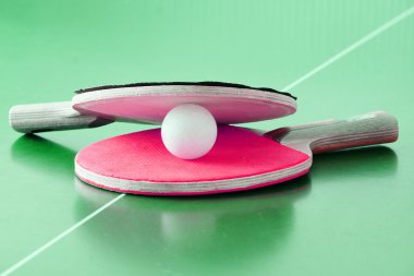 Masa Tenisi raketi ve bir top