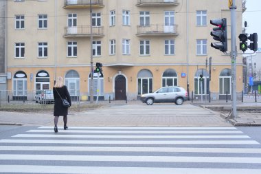 Varşova'daki yaya çapraz yol