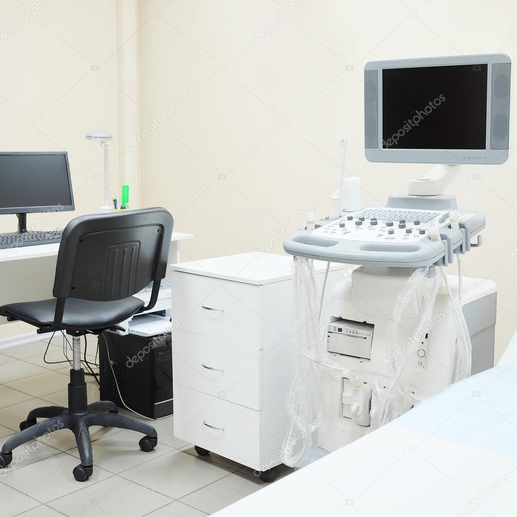 medical room with ultrasound diagnostic equipment