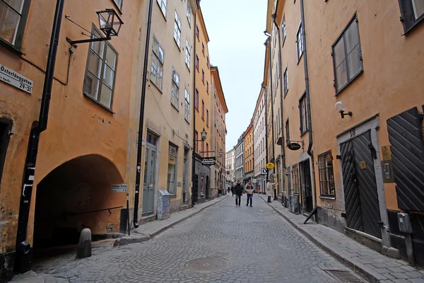 Paisaje con la imagen de la calle Old Town en Estocolmo —  Fotos de Stock