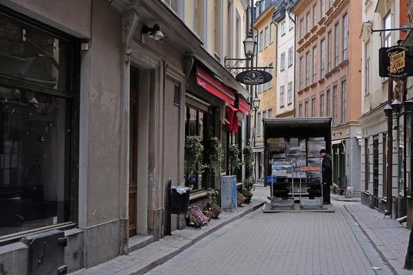 Krajobraz z wizerunku ulicy Starego Miasta w Sztokholmie — Zdjęcie stockowe
