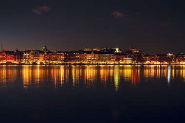 Stockholm görüntü ile gece manzarası