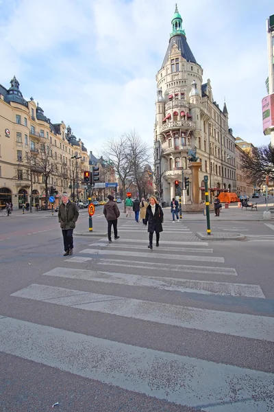 Calle en el centro de Estocolmo — Foto de Stock