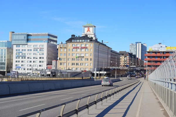 Tráfico en el centro de Estocolmo — Foto de Stock