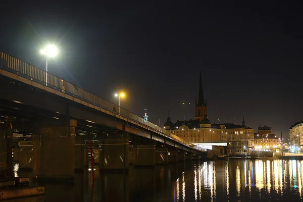 Night landscape with the image of Stockholm — Stock Photo, Image