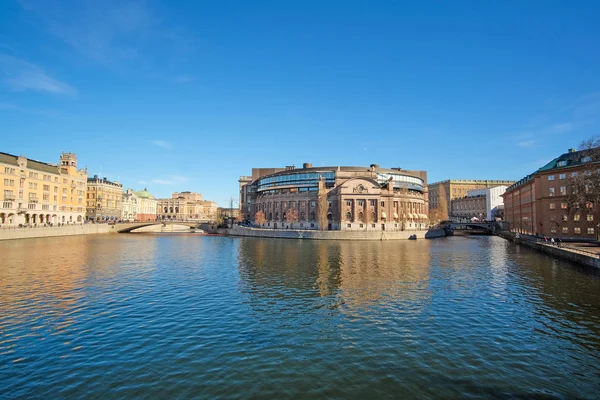 Bir eski Stockholm şehir panoraması — Stok fotoğraf