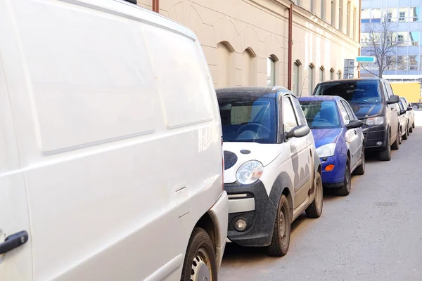 Voitures sur un parking à Stockholm — Photo